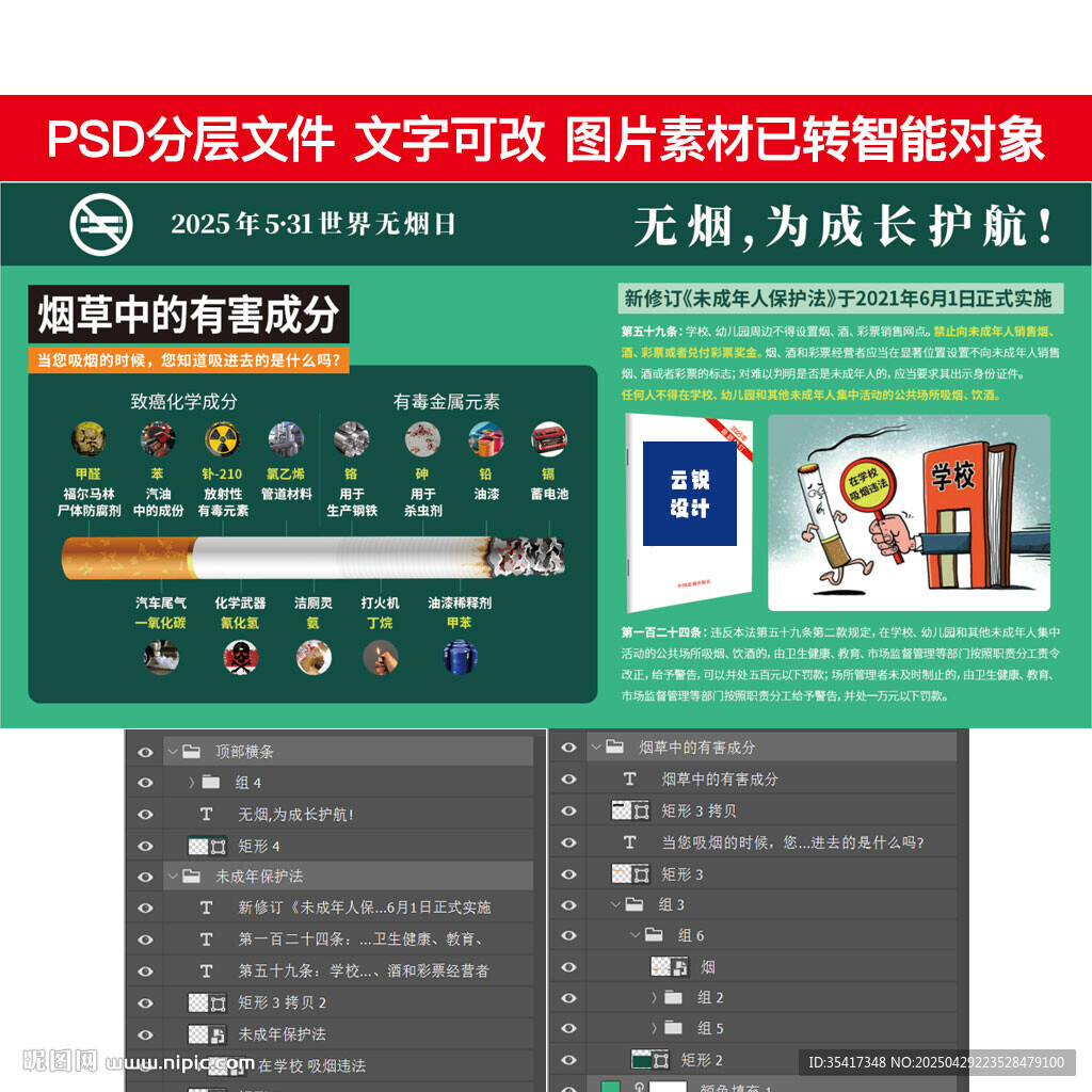 2025年世界无烟日展板宣传栏