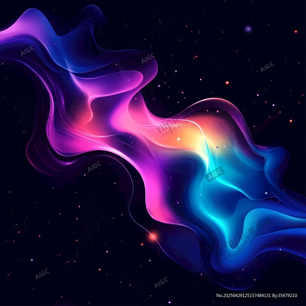 梦幻炫彩流体星空背景图