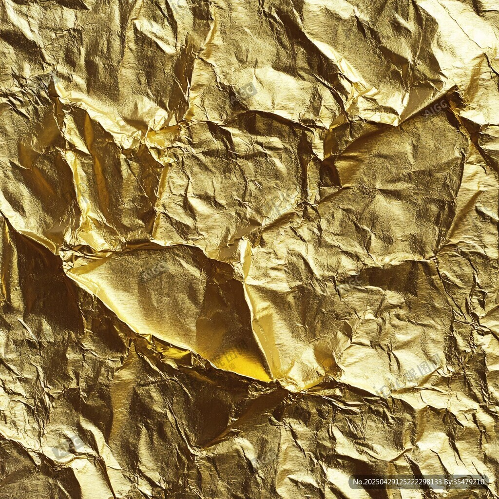 金色褶皱金属箔纹理