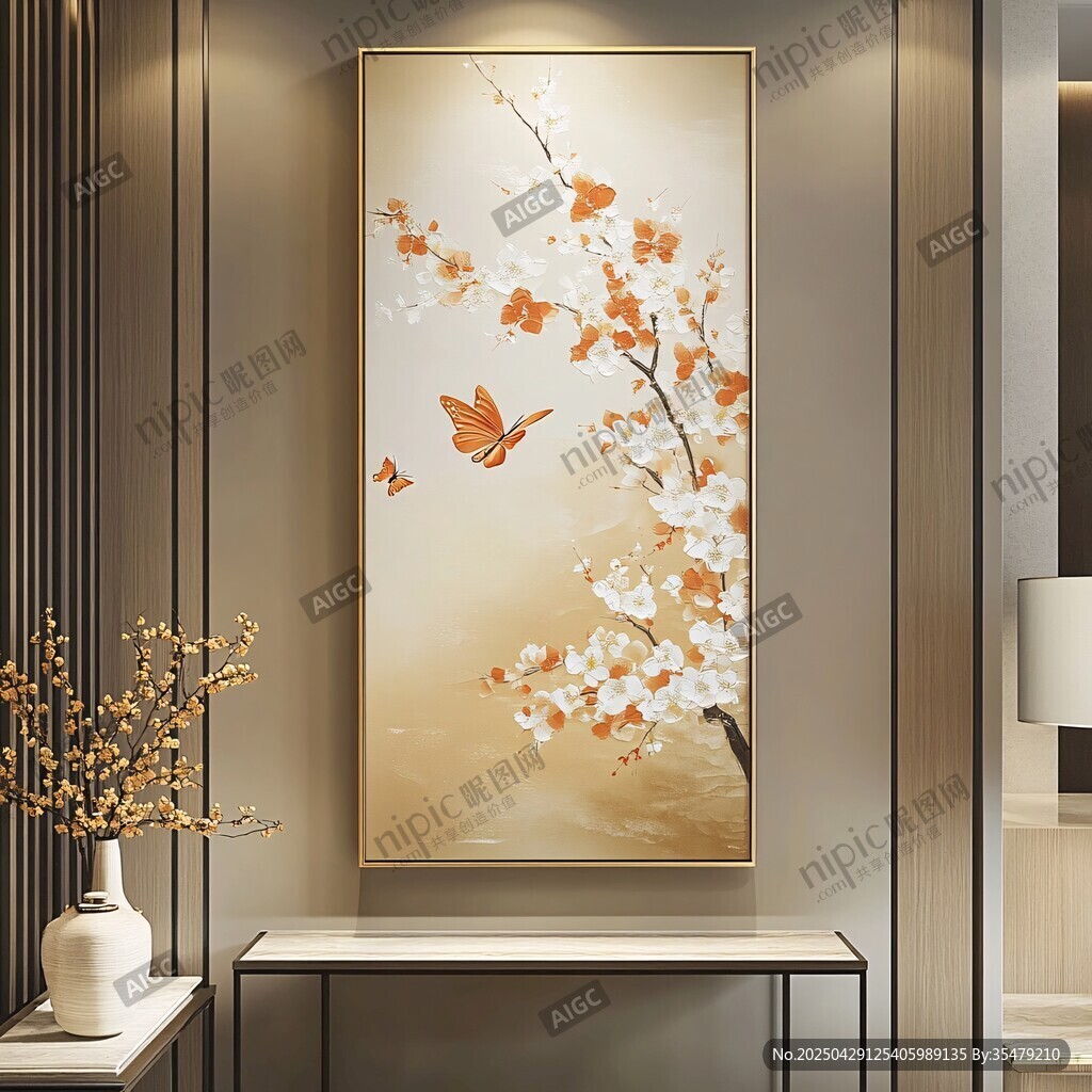 中式花鸟装饰画 雅致客厅风