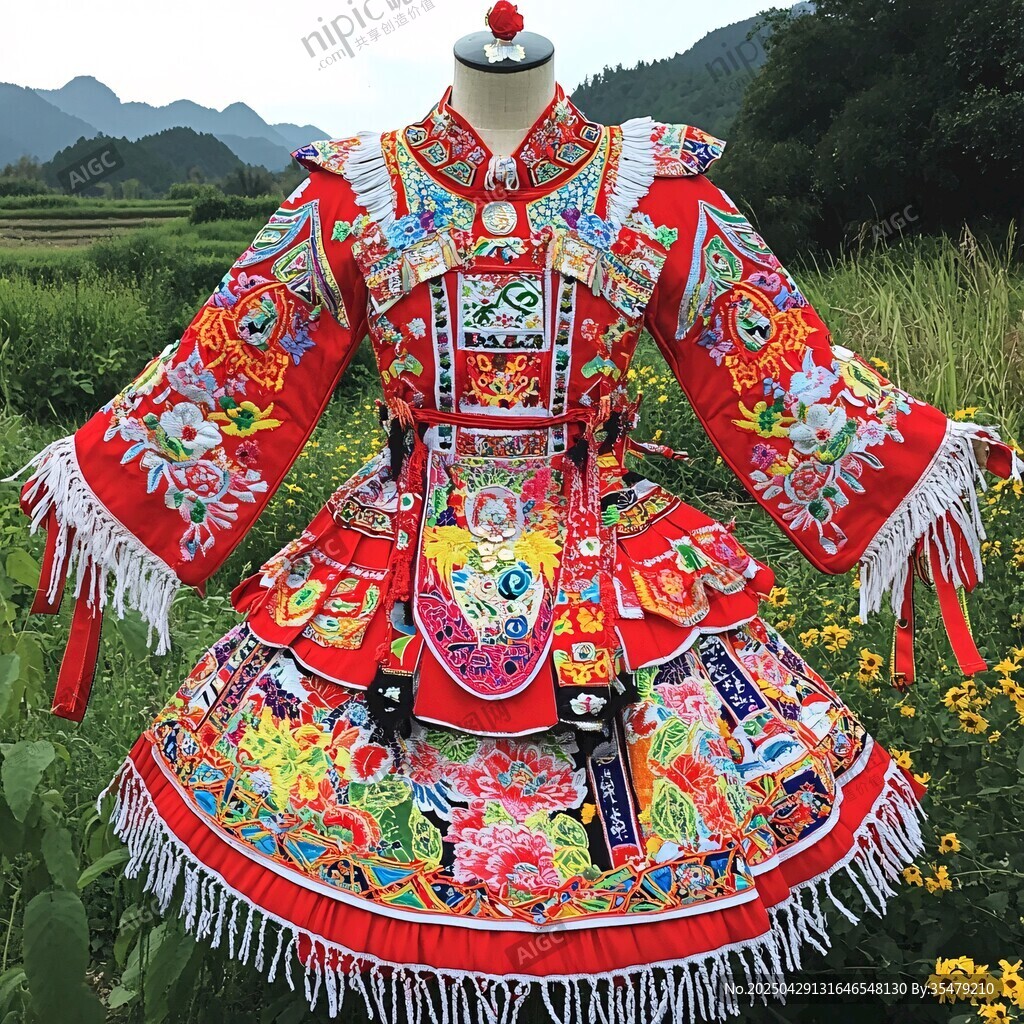精美民族风刺绣红衣