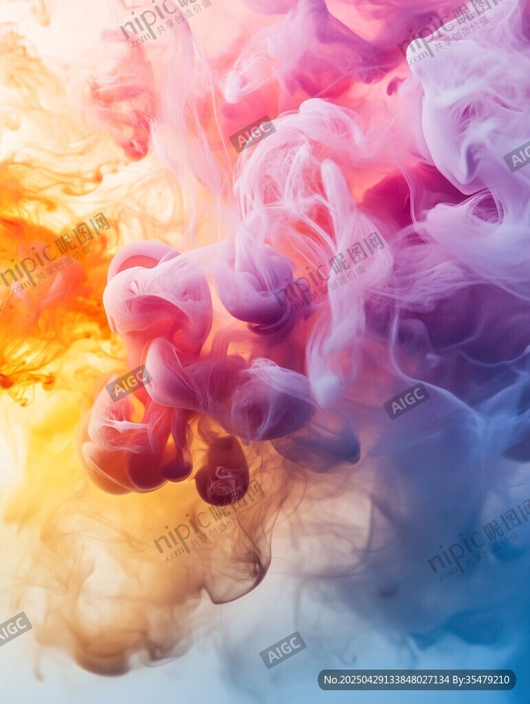 彩色墨韵 梦幻烟雾艺术图景