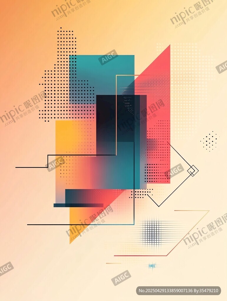 几何色块抽象艺术背景图