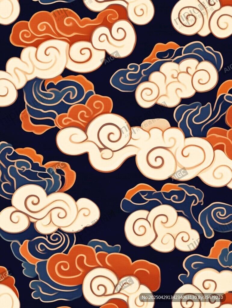中式传统云纹图案设计