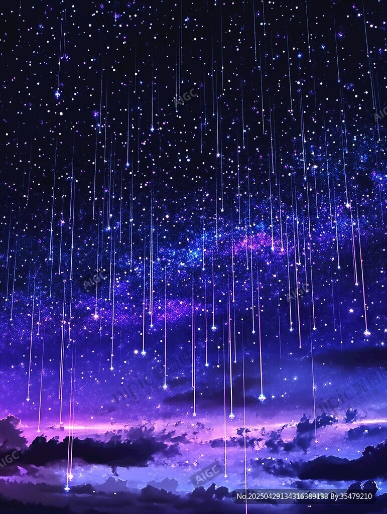 梦幻流星夜空浪漫场景