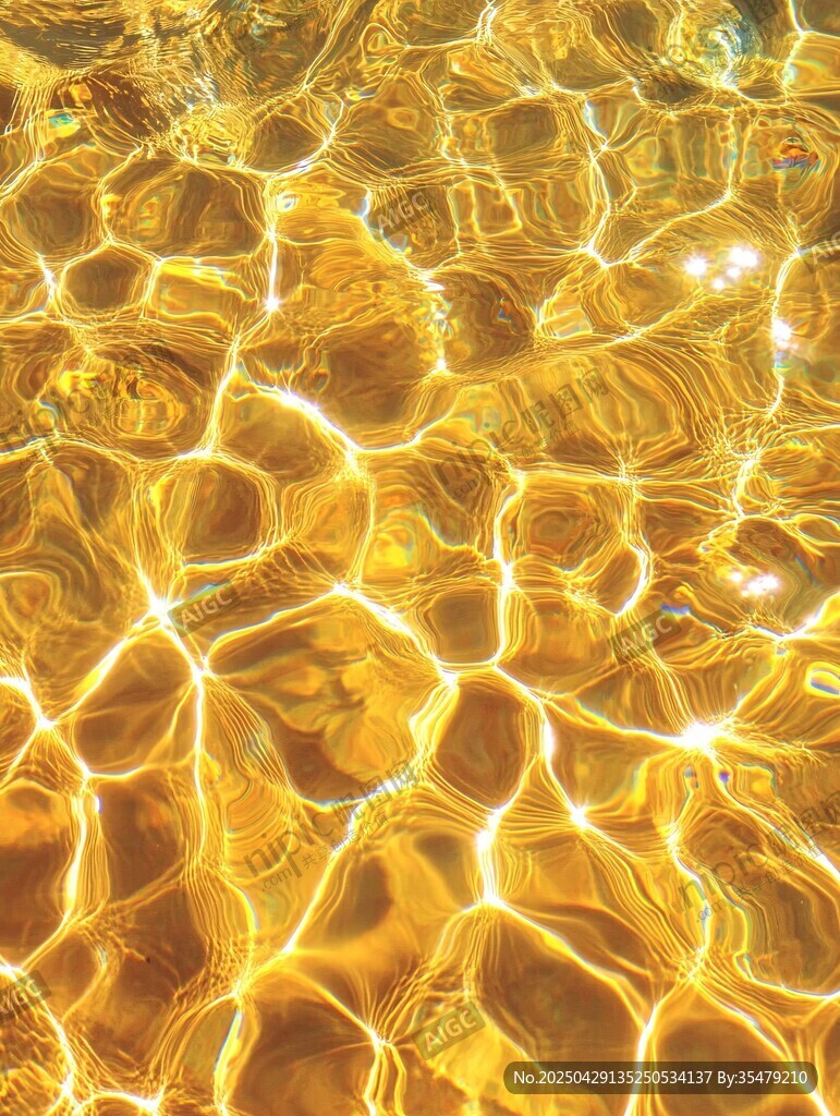 金色波光粼粼的水面纹理