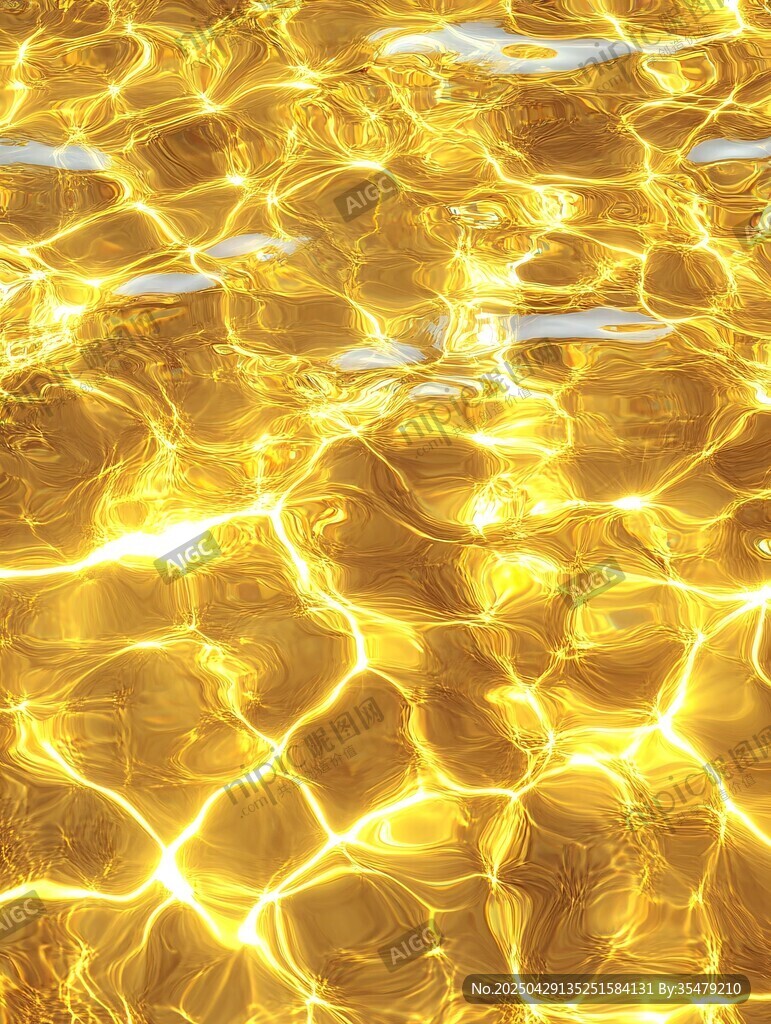 金色波光粼粼水面纹理