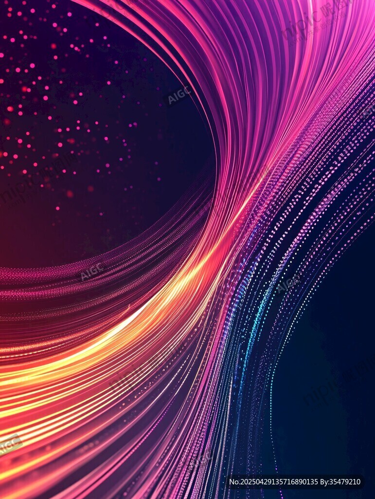 梦幻炫彩流动线条背景图