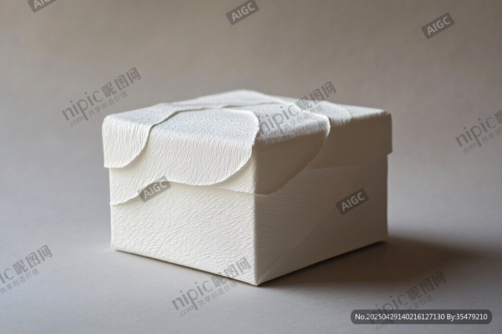 白色褶皱质感礼品盒