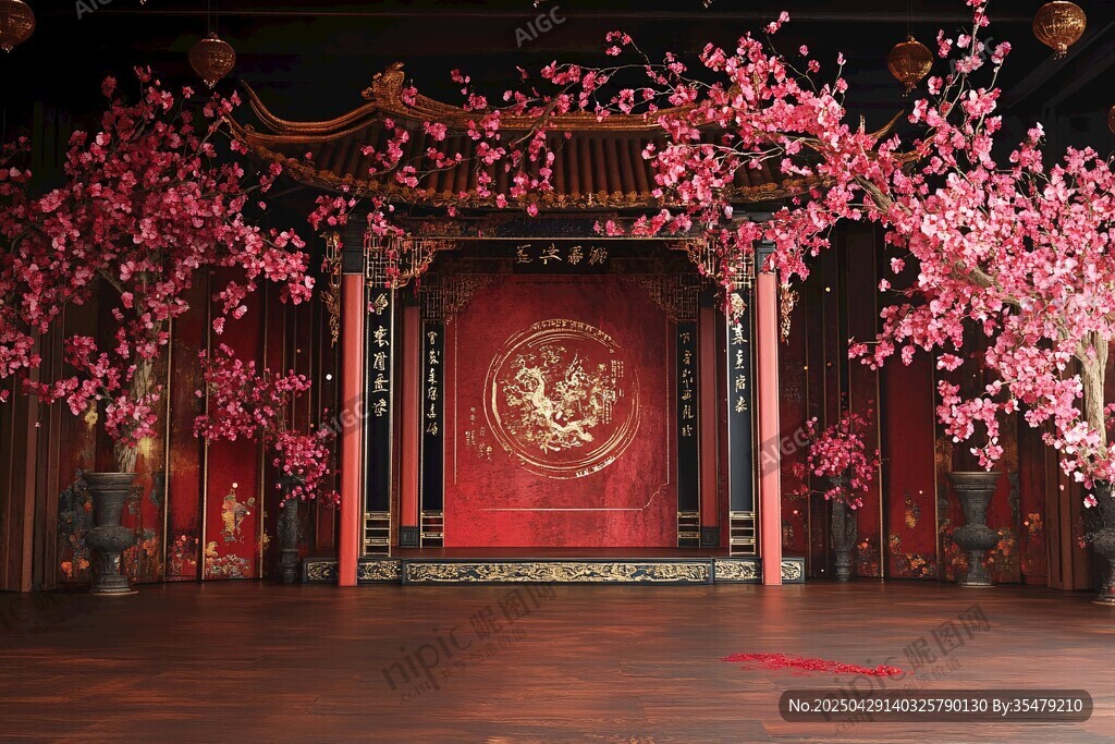 中式浪漫婚礼舞台布置