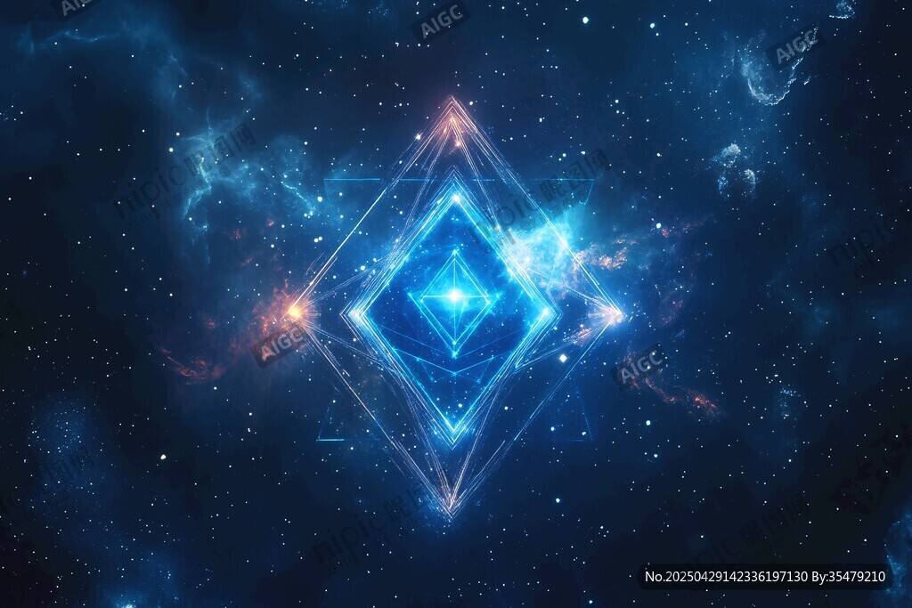 梦幻星际中的璀璨几何图案