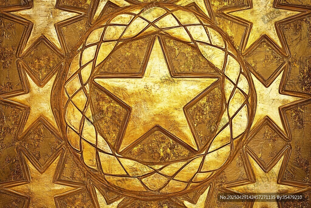 金色星形华丽图案背景