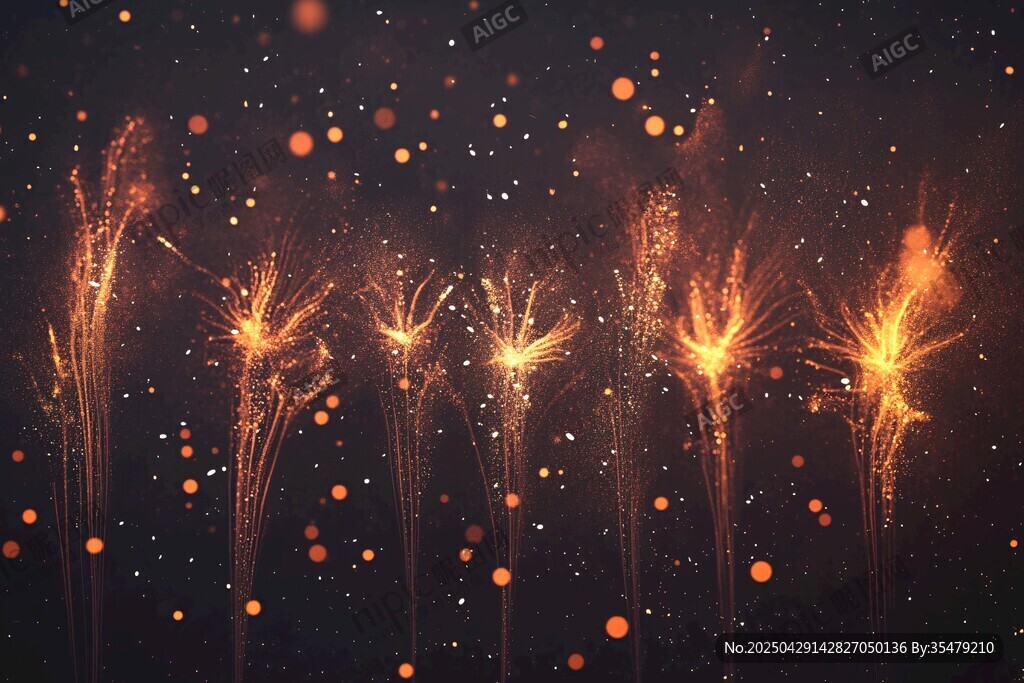 梦幻烟花绽放夜空