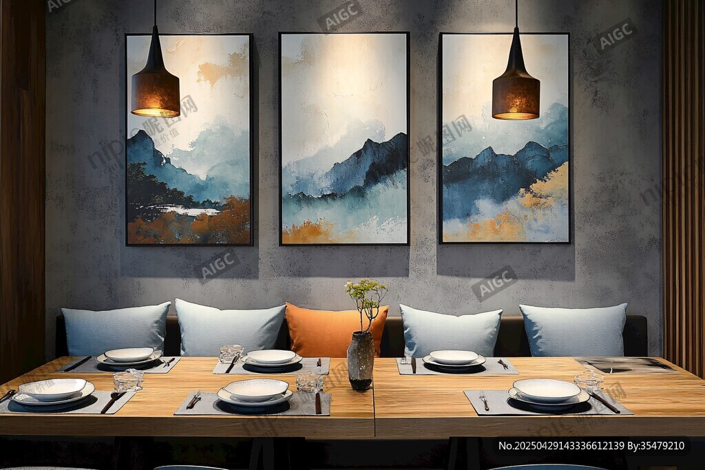 现代简约风餐厅装饰场景