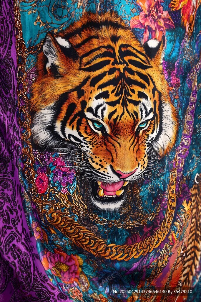 斑斓猛虎印花图案