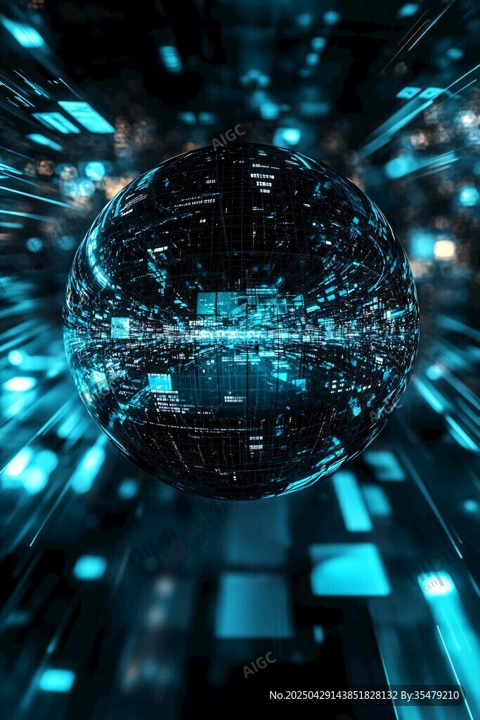科技感十足的未来数字球体