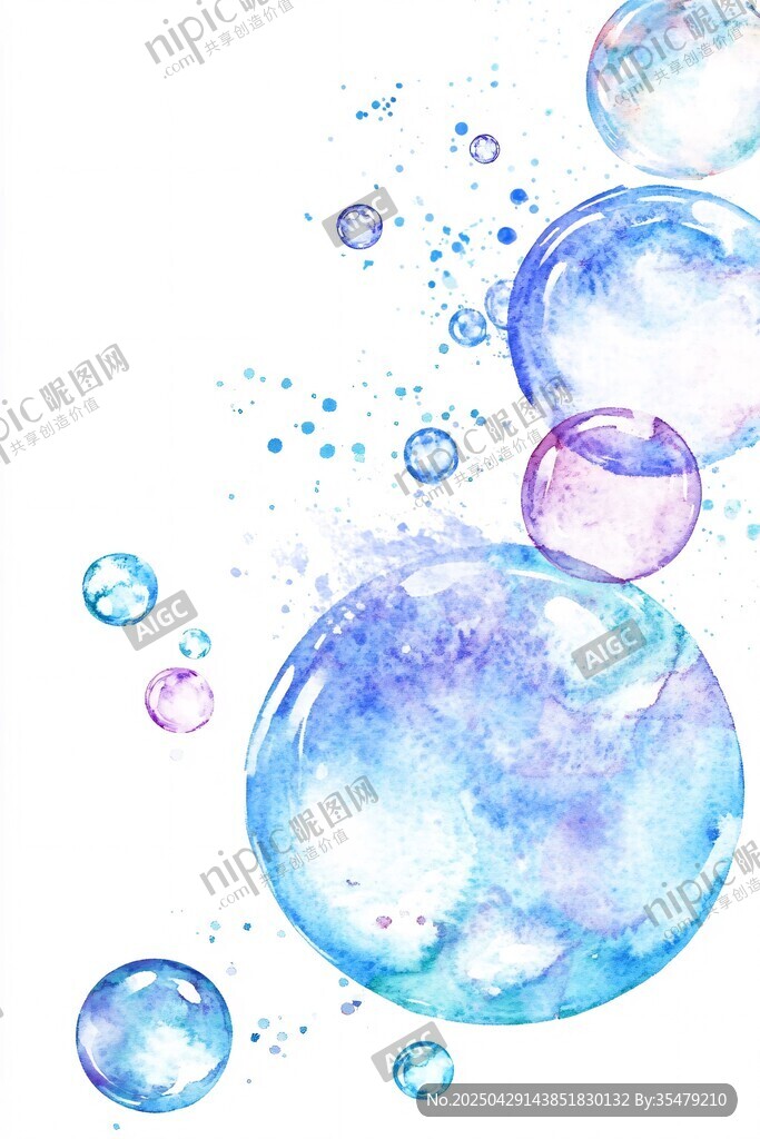 水彩梦幻泡泡背景图