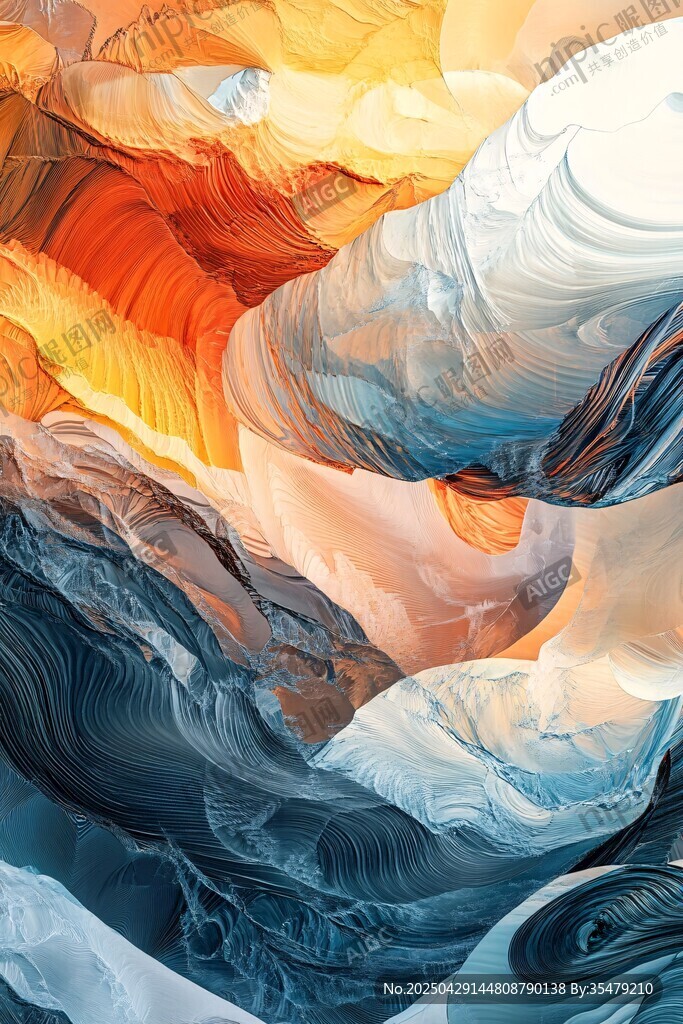 梦幻流体色彩抽象艺术画面