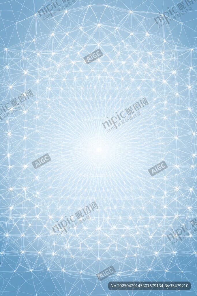 梦幻蓝色科技感几何光效背景