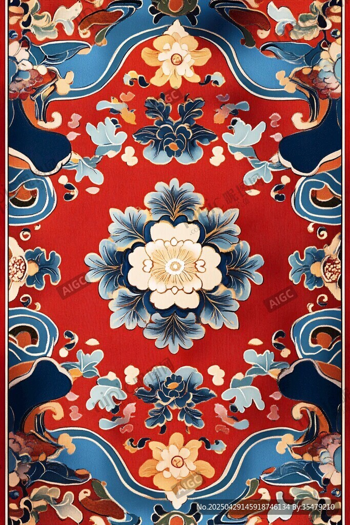 中式传统花卉纹精美图案
