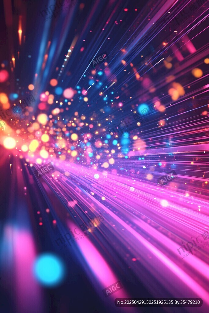 梦幻炫彩光线粒子背景图