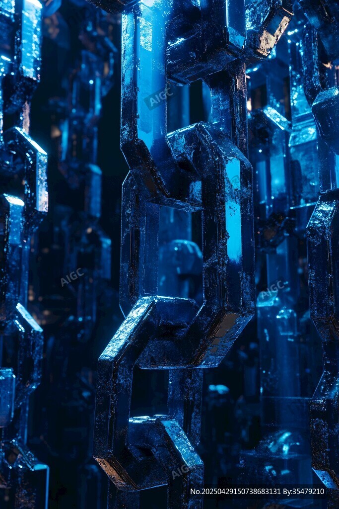 蓝色金属结构科幻场景
