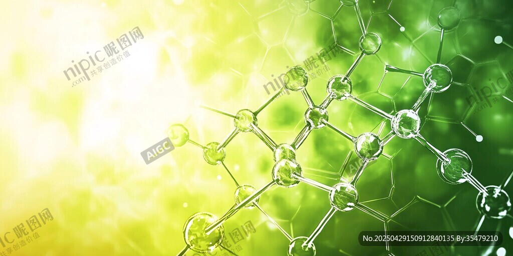 绿色分子结构科技背景图