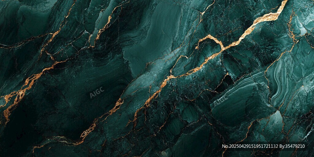 墨绿金纹大理石纹理背景