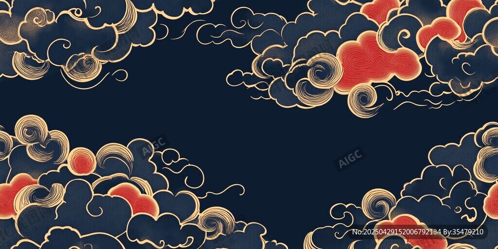 中式传统云纹图案背景