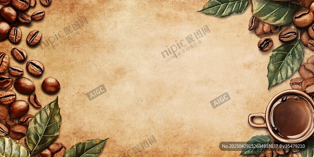 复古风咖啡主题背景图