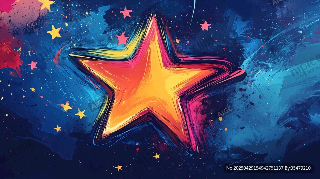 闪耀五星 梦幻绚丽背景