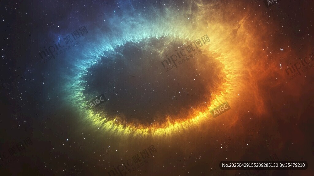 神秘宇宙中的绚丽能量环