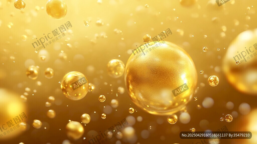 金色气泡梦幻背景图