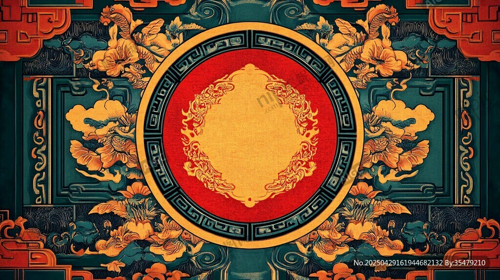 中式古典华丽祥瑞图案背景