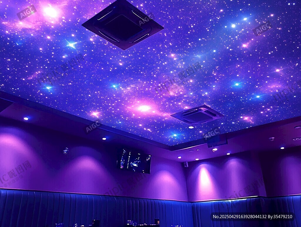 梦幻星空主题室内天花板