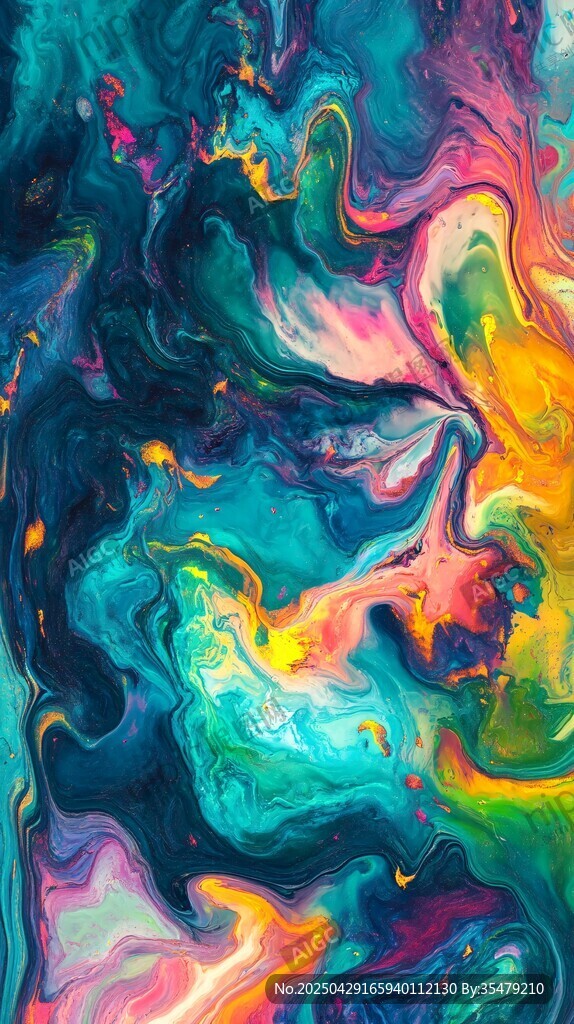 绚丽多彩流体艺术抽象画