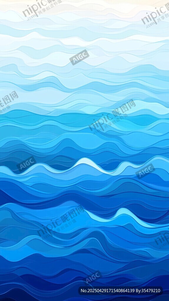 蓝色梦幻海洋波浪纹理图