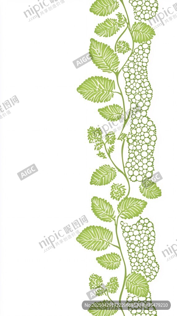 绿叶藤蔓边框图案设计