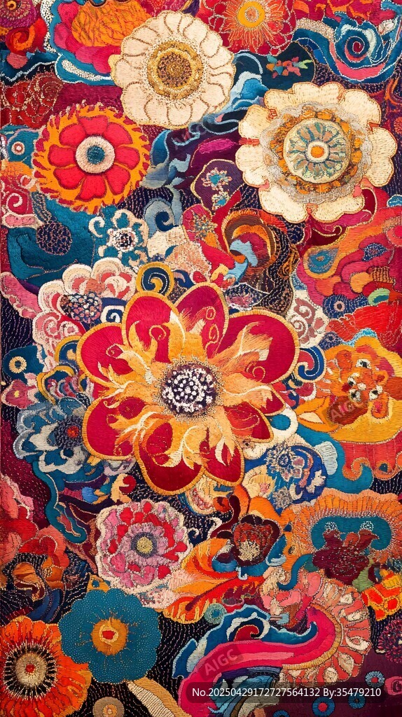 绚丽多彩花卉图案背景