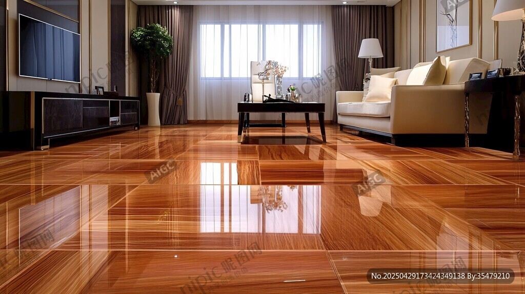 现代简约风客厅木地板展示