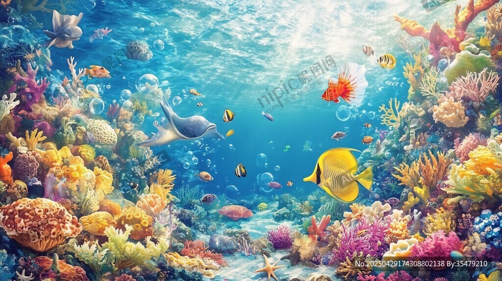 梦幻海底世界的多彩景观