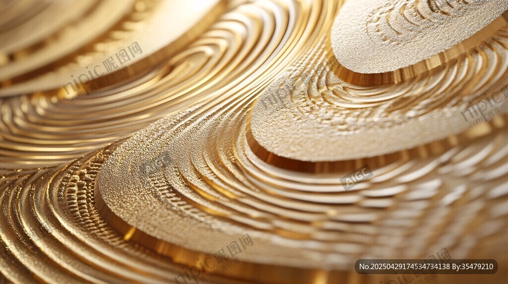 金色立体纹理艺术图案