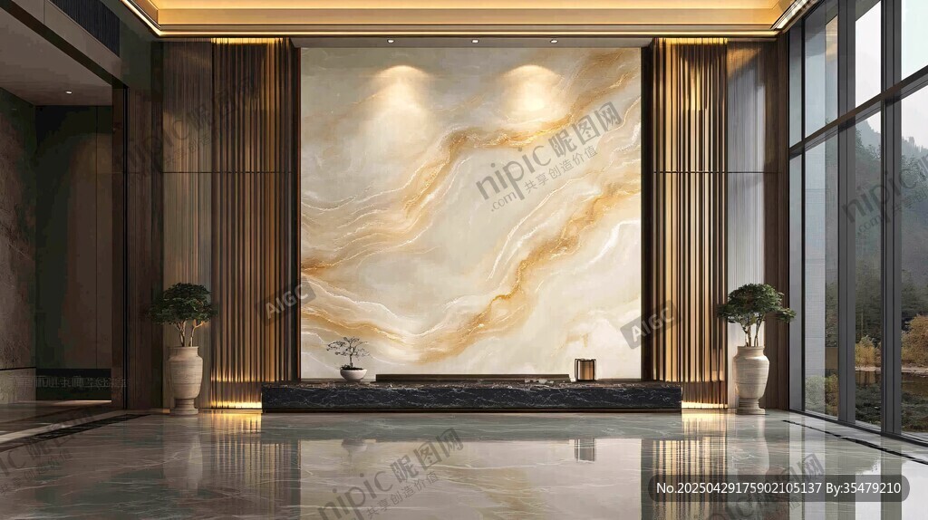 奢华大理石客厅背景墙