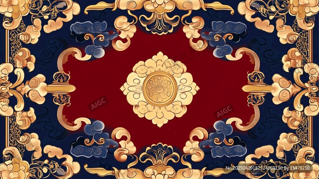 中式古典华丽花纹装饰图案