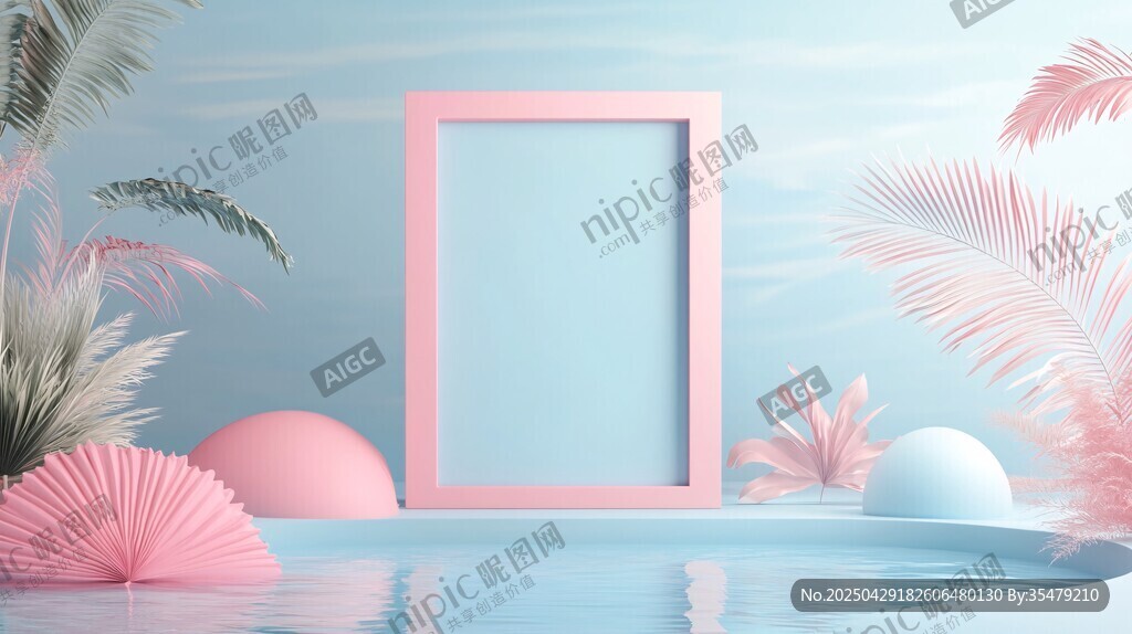 梦幻粉色系场景框架展示