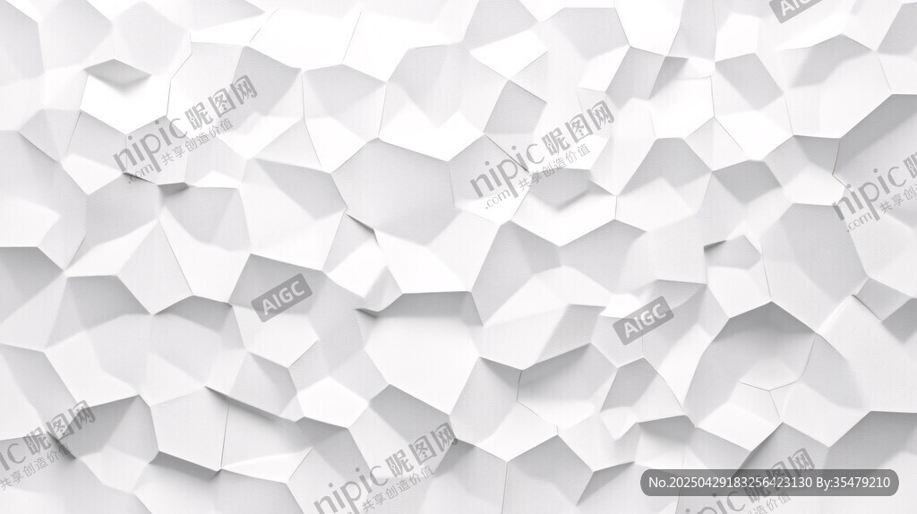 白色立体多边形几何背景