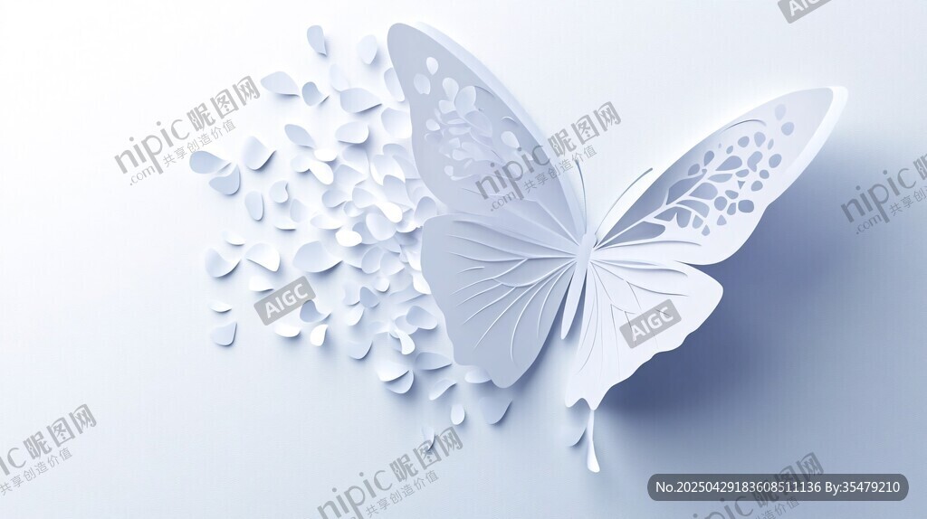 纸艺蝴蝶 散落梦幻碎片