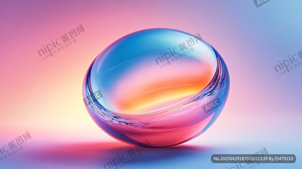 梦幻渐变色彩透明球体