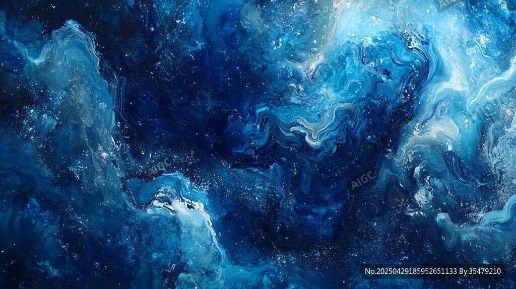 梦幻蓝色宇宙星云景观