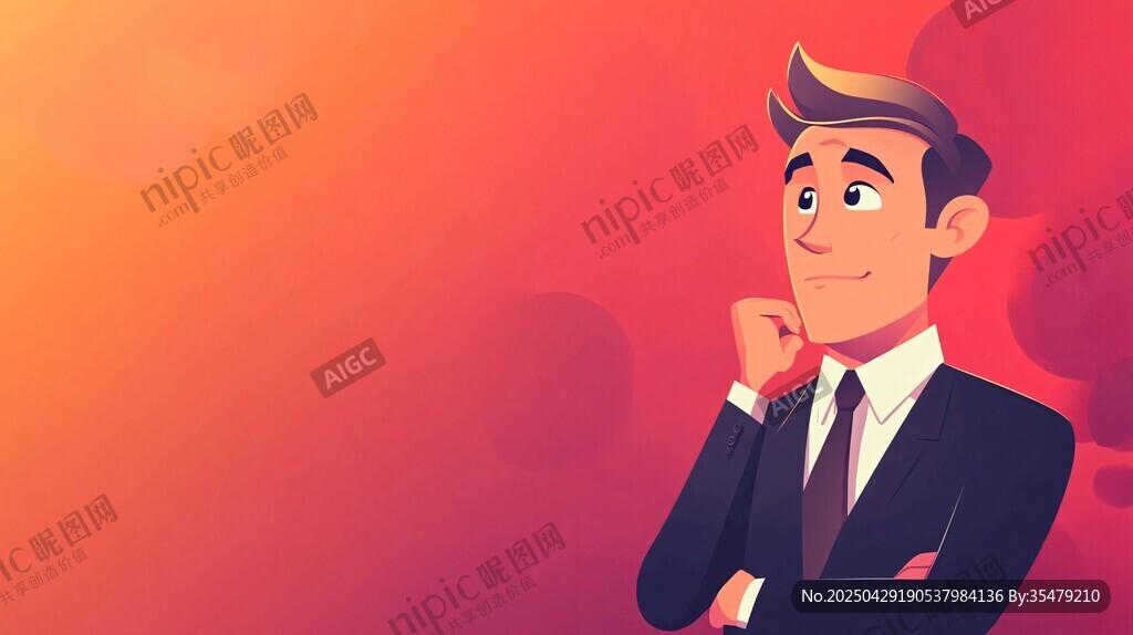 沉思的商务男士